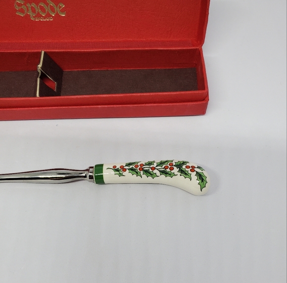 Spode CHRISTMAS TREE Pickle Fork Made In England Box Stainless Steel 7.5 Vtg. - Picture 7 of 15